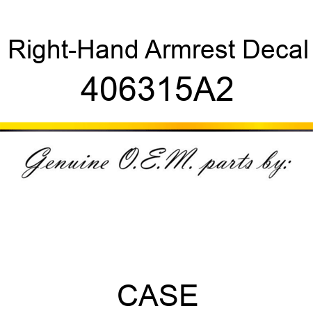Right-Hand Armrest Decal 406315A2