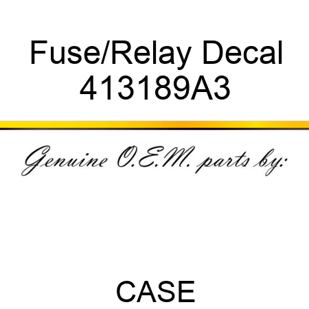 Fuse/Relay Decal 413189A3