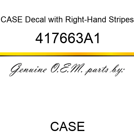 CASE Decal with Right-Hand Stripes 417663A1