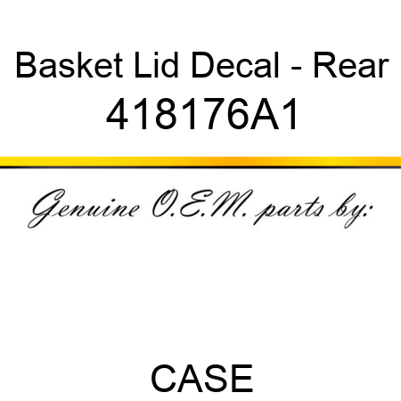 Basket Lid Decal - Rear 418176A1
