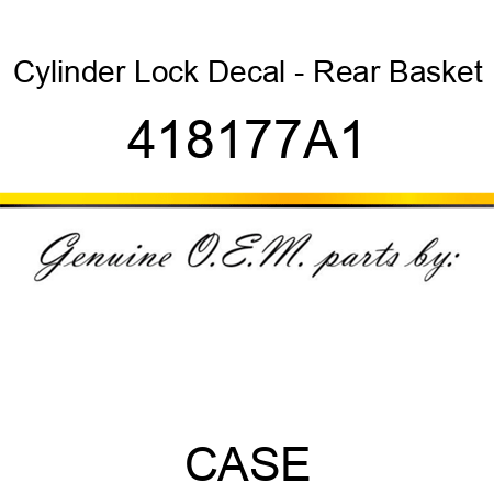 Cylinder Lock Decal - Rear Basket 418177A1