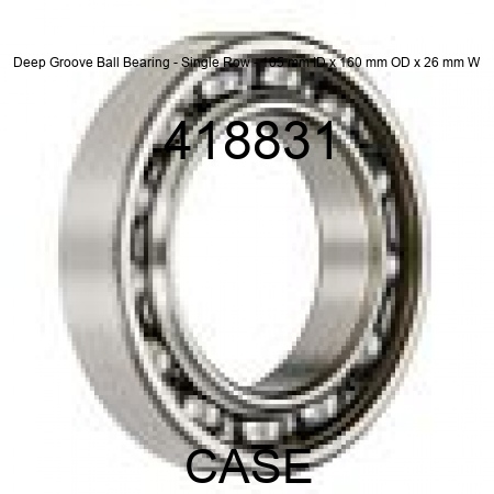 Deep Groove Ball Bearing - Single Row - 105 mm ID x 160 mm OD x 26 mm W 418831