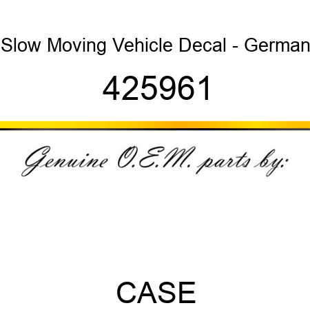 Slow Moving Vehicle Decal - German 425961