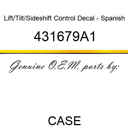 Lift/Tilt/Sideshift Control Decal - Spanish 431679A1