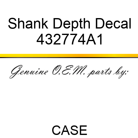 Shank Depth Decal 432774A1