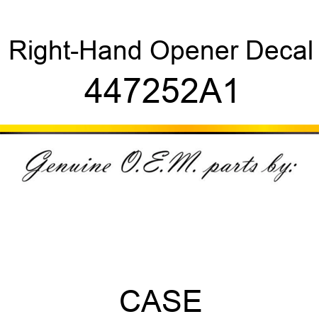 Right-Hand Opener Decal 447252A1