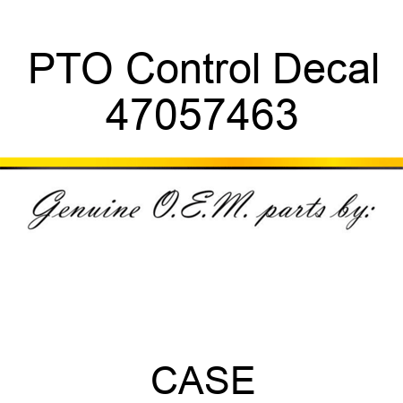 PTO Control Decal 47057463