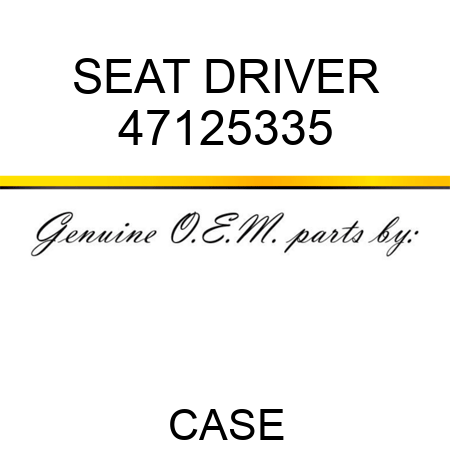 SEAT, DRIVER 47125335