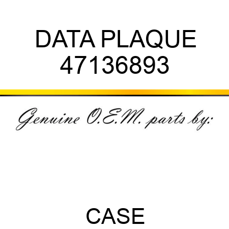 DATA PLAQUE 47136893