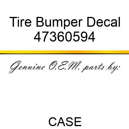 Tire Bumper Decal 47360594