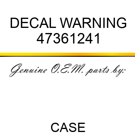 DECAL, WARNING 47361241