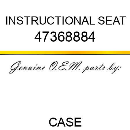 INSTRUCTIONAL SEAT 47368884