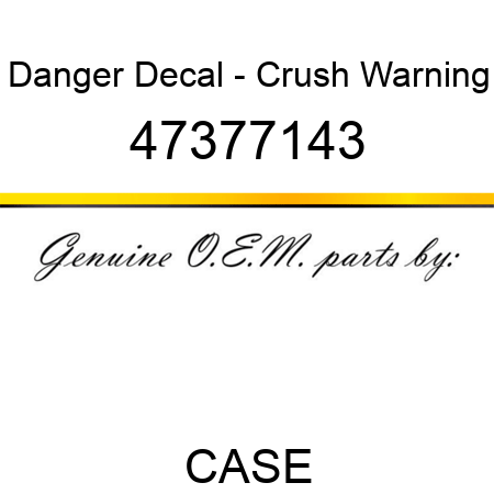 Danger Decal - Crush Warning 47377143