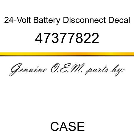 24-Volt Battery Disconnect Decal 47377822