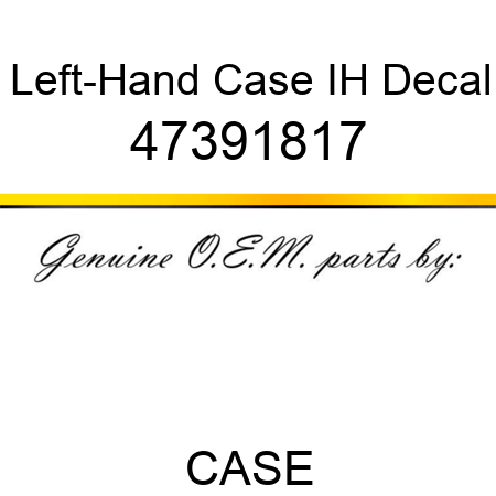 Left-Hand Case IH Decal 47391817