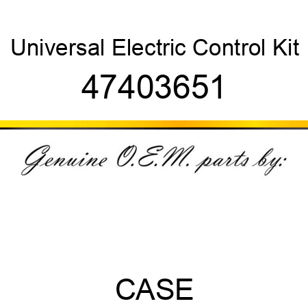 Universal Electric Control Kit 47403651