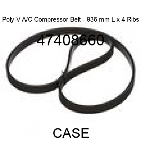 Poly-V A/C Compressor Belt - 936 mm L x 4 Ribs 47408660