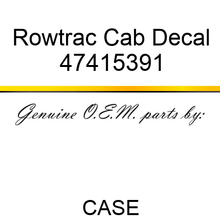 Rowtrac Cab Decal 47415391