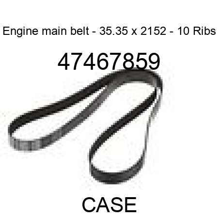 Engine main belt - 35.35 x 2152 - 10 Ribs 47467859