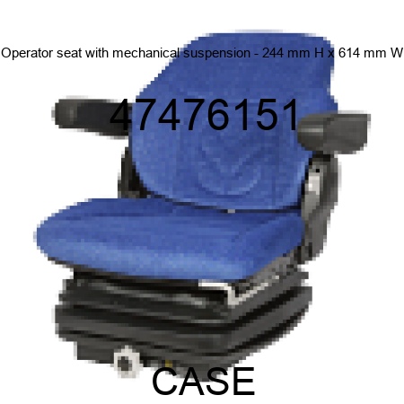 Operator seat with mechanical suspension - 244 mm H x 614 mm W 47476151
