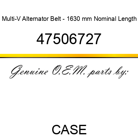 Multi-V Alternator Belt - 1630 mm Nominal Length 47506727