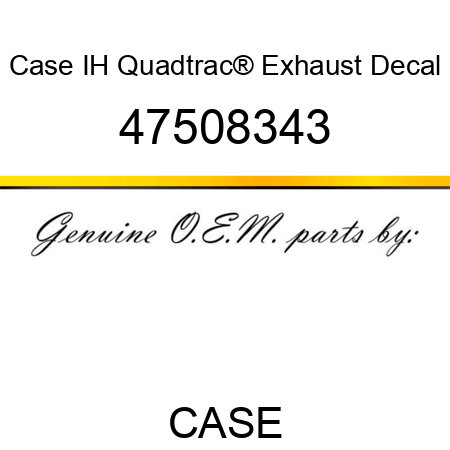 Case IH Quadtrac® Exhaust Decal 47508343