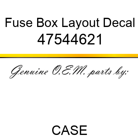 Fuse Box Layout Decal 47544621