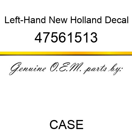 Left-Hand New Holland Decal 47561513