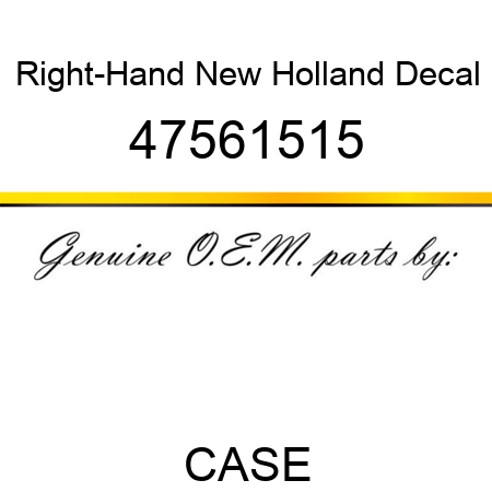 Right-Hand New Holland Decal 47561515