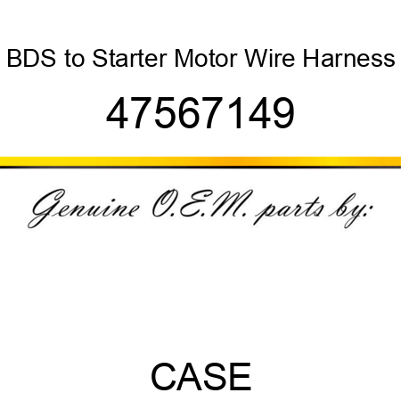 BDS to Starter Motor Wire Harness 47567149