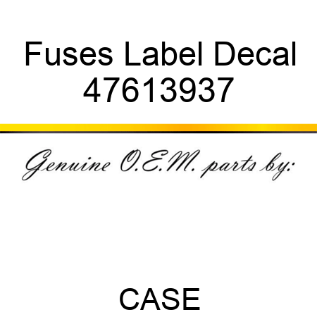 Fuses Label Decal 47613937