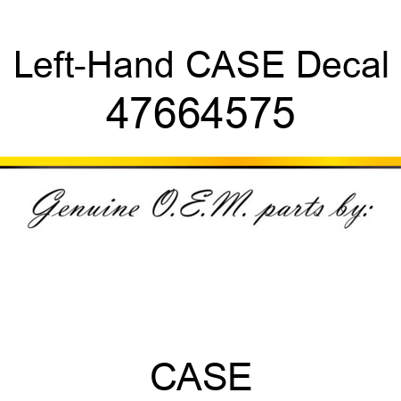 Left-Hand CASE Decal 47664575