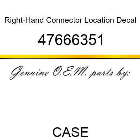 Right-Hand Connector Location Decal 47666351