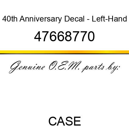 40th Anniversary Decal - Left-Hand 47668770
