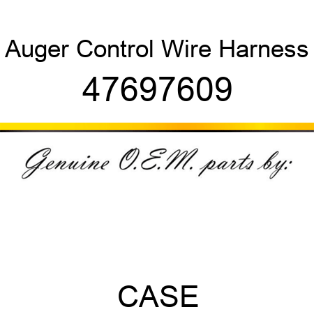 Auger Control Wire Harness 47697609