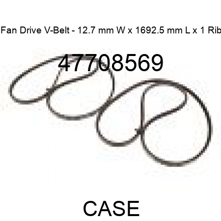 Fan Drive V-Belt - 12.7 mm W x 1692.5 mm L x 1 Rib 47708569