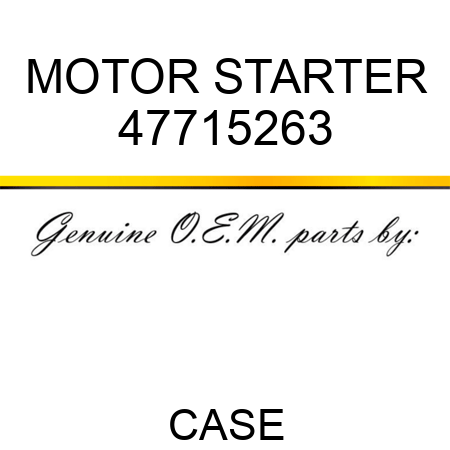 MOTOR, STARTER 47715263