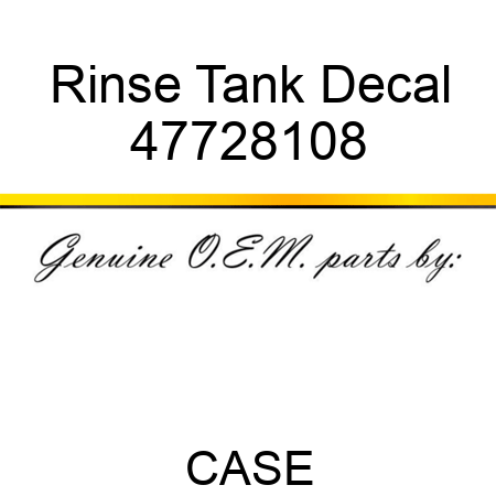 Rinse Tank Decal 47728108