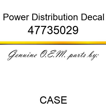 Power Distribution Decal 47735029