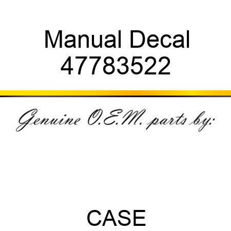 Manual Decal 47783522