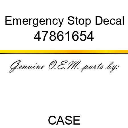 Emergency Stop Decal 47861654