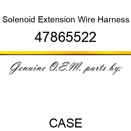 Solenoid Extension Wire Harness 47865522