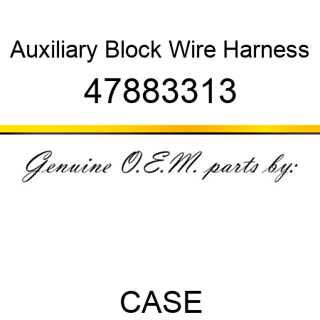 Auxiliary Block Wire Harness 47883313