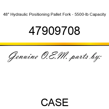 48" Hydraulic Positioning Pallet Fork - 5500-lb Capacity 47909708