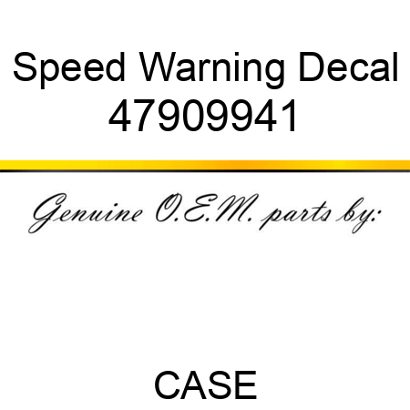 Speed Warning Decal 47909941