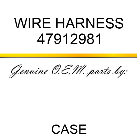 WIRE HARNESS 47912981