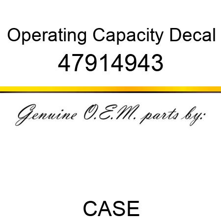 Operating Capacity Decal 47914943