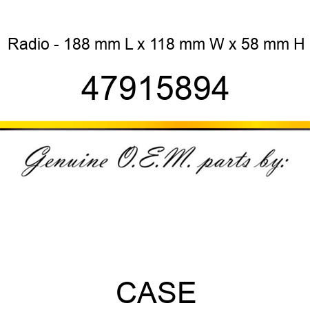 Radio - 188 mm L x 118 mm W x 58 mm H 47915894