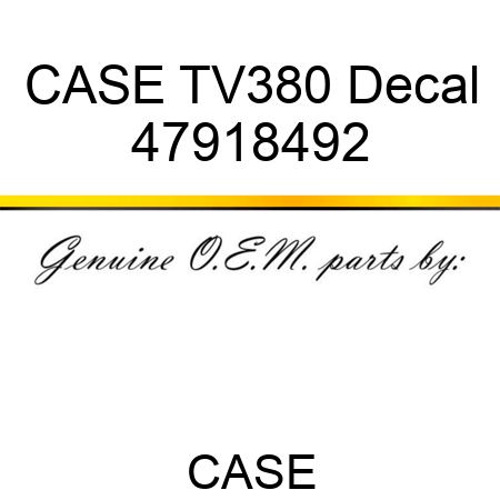 CASE TV380 Decal 47918492