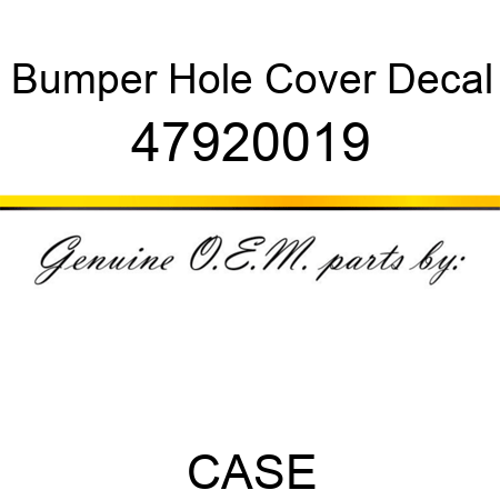 Bumper Hole Cover Decal 47920019